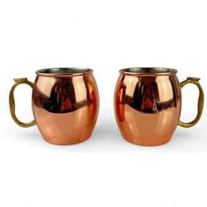 🇺🇸 Oggi Moscow Mule Copper Mugs Set of 2 – 20oz Stainless Steel, Copper Plated